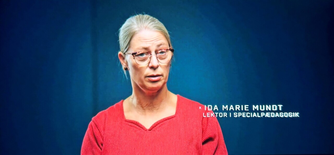 Ida Marie Mundt, lektor i specialpædagogik, Københavns Professionshøjskole (Screendump: TV2 Dokumentar)